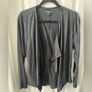 Lucky Brand Open Front Cardigan/Jacket, Black, Size S